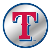 Texas Rangers: Logo - Modern Disc Mirrored Wall Sign, AGS-MBTXSR-235-02A
