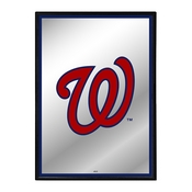 Washington Nationals: Vertical Framed Mirrored Wall Sign, AGS-MBWASH-275-01A