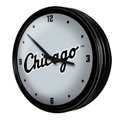 Chicago White Sox: Wordmark - Retro Lighted Wall Clock, MBWSOX-550-02