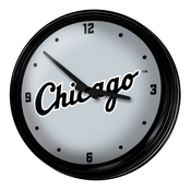 Chicago White Sox: Wordmark - Retro Lighted Wall Clock, MBWSOX-550-02