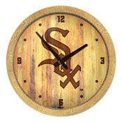Chicago White Sox: Branded "Faux" Barrel Top Clock, FNB-MBWSOX-560-02