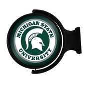 MSU - Michigan State Spartans Rotating Illuminated Team Spirit Wall Sign-Round