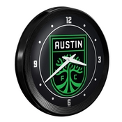 Austin F.C.: Ribbed Frame Wall Clock, MSAUST-530-01