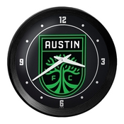 Austin F.C.: Ribbed Frame Wall Clock, MSAUST-530-01