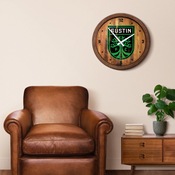 Austin F.C.: Weathered "Faux" Barrel Top Clock, MSAUST-560-03