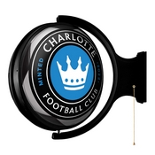 Charlotte FC: Soccer Ball - Original Round Rotating Lighted Wall Sign, MSCHAR-115-51