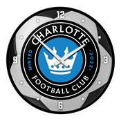 Charlotte FC: Soccer Ball - Modern Disc Wall Clock, MSCHAR-510-51