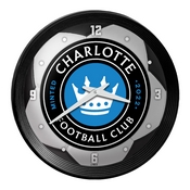 Charlotte FC: Soccer Ball - Ribbed Frame Wall Clock, MSCHAR-530-51