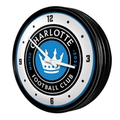 Charlotte FC: Retro Lighted Wall Clock, FNB-MSCHAR-550-01A