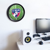 FC Dallas: Pitch - Ribbed Frame Wall Clock, MSDALF-530-02