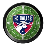 FC Dallas: Pitch - Ribbed Frame Wall Clock, MSDALF-530-02
