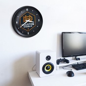 Houston Dynamo: Ribbed Frame Wall Clock, MSHOUS-530-01