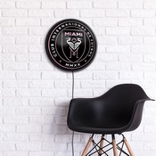 Inter Miami CF: Round Slimline Lighted Wall Sign, MSMIAM-130-01