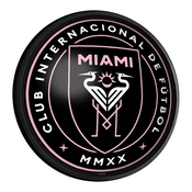 Inter Miami CF: Round Slimline Lighted Wall Sign, MSMIAM-130-01