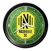 Nashville SC: Pitch - Ribbed Frame Wall Clock, MSNASH-530-02
