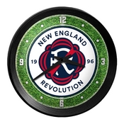 New England Revolution: Pitch - Ribbed Frame Wall Clock, MSNERV-530-02
