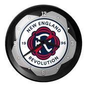 New England Revolution: Soccer Ball - Ribbed Frame Wall Clock, MSNERV-530-51