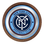 New York City FC: Barrel Top Framed Mirror Mirrored Wall Sign, FNB-MSNYFC-245-01A