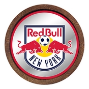 New York Red Bulls: Barrel Top Framed Mirror Mirrored Wall Sign, FNB-MSNYRB-245-01A