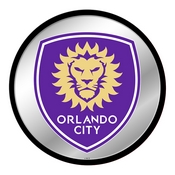 Orlando City: Modern Disc Mirrored Wall Sign, MSORLA-235-01