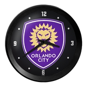 Orlando City: Ribbed Frame Wall Clock, MSORLA-530-01