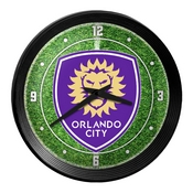 Orlando City: Pitch - Ribbed Frame Wall Clock, MSORLA-530-02
