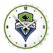 Seattle Sounders: Bottle Cap Lighted Wall Clock, MSSEAT-545-01