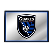 San Jose Earthquakes: Framed Mirrored Wall Sign, FNB-MSSJSE-265-01A