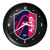 St. Louis CITYSC: Ribbed Frame Wall Clock, MSSTLC-530-01