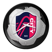St. Louis CITYSC: Soccer Ball - Ribbed Frame Wall Clock, MSSTLC-530-51