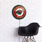 Minnesota Wild: Round Slimline Illuminated Wall Sign, NHMINN-130-01