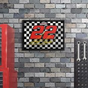 Joey Logano: Checkered Flag - Framed Mirrored Wall Sign, NAJL22-265-02