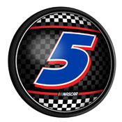 Kyle Larson: Checkered Flag  - Round Slimline Lighted Wall Sign, NAKL05-130-03