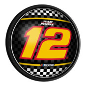 Ryan Blaney: Checkered Flag  - Round Slimline Lighted Wall Sign, NARB12-130-03