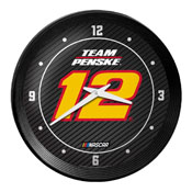 Ryan Blaney: Ribbed Frame Wall Clock, NARB12-530-01