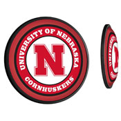 Nebraska Cornhuskers Slimline Illuminated Team Spirit Wall Sign-Round-Primary Logo, NCNEBR-130-01