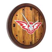 Atlanta Hawks: Logo - "Faux" Barrel Top Clock, FNB-NBAHAW-560-04
