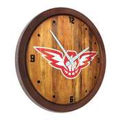 Atlanta Hawks: Logo - "Faux" Barrel Top Clock, FNB-NBAHAW-560-04