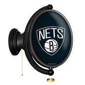 Brooklyn Nets: Original Oval Rotating Lighted Wall Sign, NBBNET-125-01