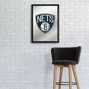 Brooklyn Nets: Framed Mirrored Wall Sign, NBBNET-275-01