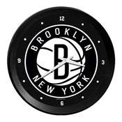 Brooklyn Nets: Ribbed Frame Wall Clock, NBBNET-530-01