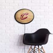 Cleveland Cavaliers: Hardwood - Oval Slimline Lighted Wall Sign, NBCLVD-140-21