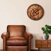 Cleveland Cavaliers: "Faux" Barrel Top Clock, FNB-NBCLVD-560-01