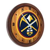 Denver Nuggets: "Faux" Barrel Top Clock, FNB-NBDENN-560-01