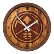 Denver Nuggets: "Faux" Barrel Top Clock, FNB-NBDENN-560-01
