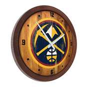 Denver Nuggets: "Faux" Barrel Top Clock, FNB-NBDENN-560-01
