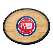 Detroit Pistons: Hardwood - Oval Slimline Lighted Wall Sign, NBDETP-140-21