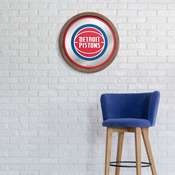 Detroit Pistons: "Faux" Barrel Top Mirrored Wall Sign, FNB-NBDETP-245-01A