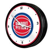 Detroit Pistons: Retro Lighted Wall Clock, NBDETP-550-01