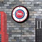 Detroit Pistons: Retro Lighted Wall Clock, NBDETP-550-01